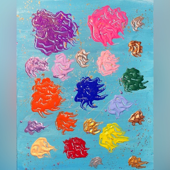 Handmade Acrylic Painting On Canvas Panel 8" X 10" Decor/Wall,Frame Not Included - Picture 4 of 4